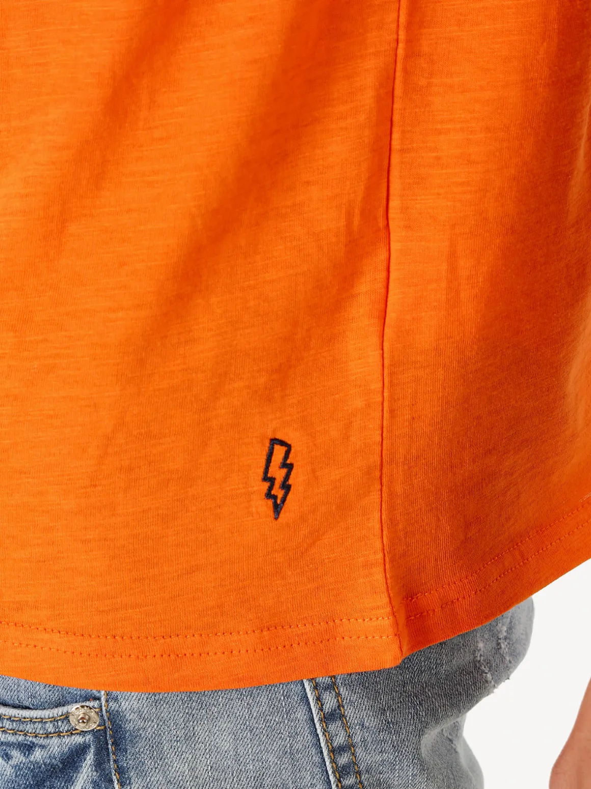 The People Rep T-shirt in cotone da uomo con taschino - arancione