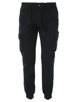 Tmk Pantaloni cargo da uomo in cotone con polsini - nero