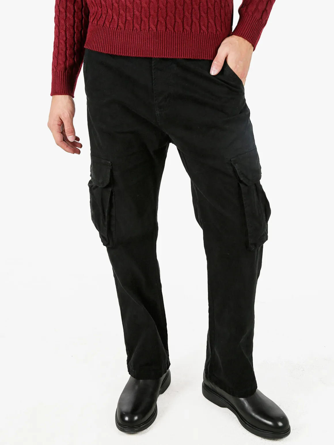 Tony Backer Pantaloni cargo da uomo a gamba dritta - nero