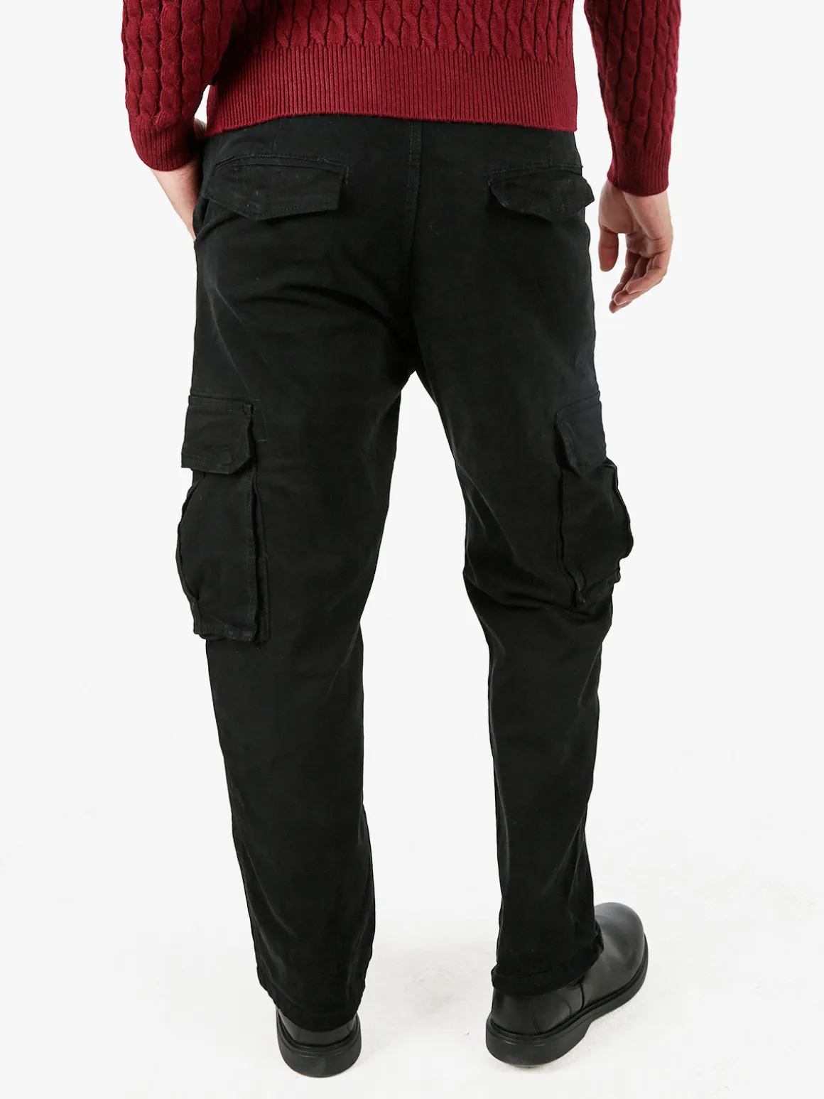 Tony Backer Pantaloni cargo da uomo a gamba dritta - nero