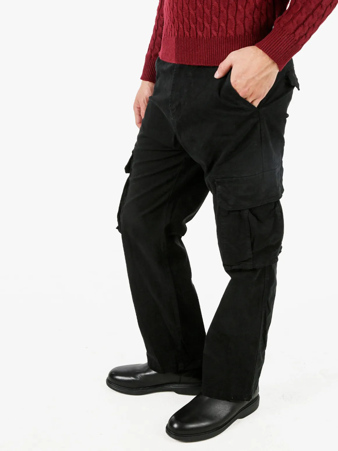 Tony Backer Pantaloni cargo da uomo a gamba dritta - nero