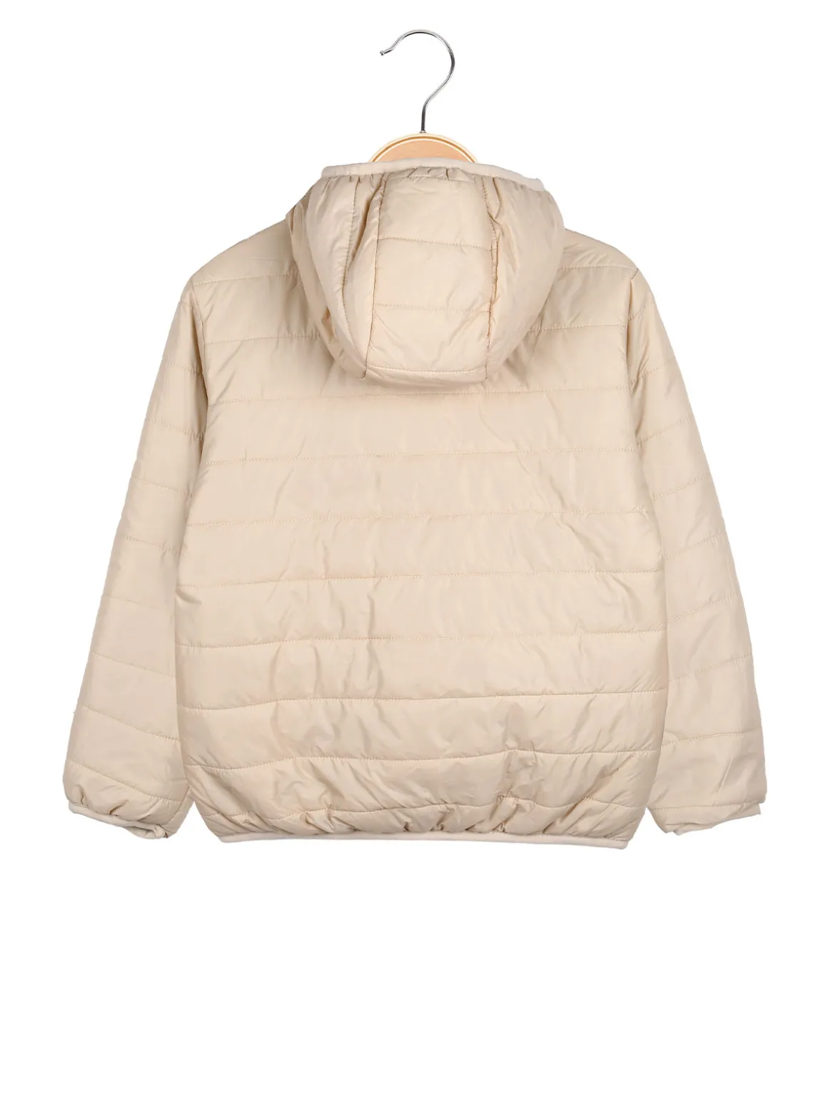 Top Style Giubbino 100 grammi da bambino reversibile con cappuccio e zip - beige