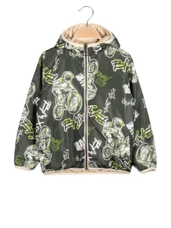 Top Style Giubbino 100 grammi da bambino reversibile con cappuccio e zip - beige