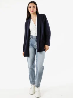 Top Trendy Blazer donna aperto - blu scuro
