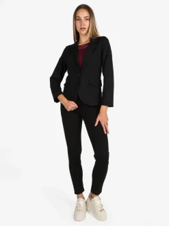 Top Trendy Blazer donna mono bottone - nero