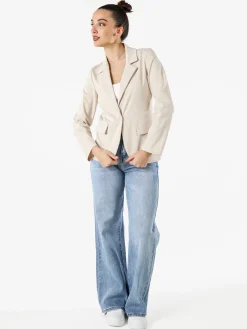 Top Trendy Blazer donna mono bottone - beige