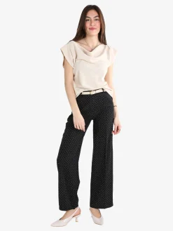 Top Trendy Pantaloni donna a gamba larga con strass