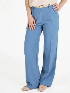 Top Trendy Pantaloni donna a gamba larga con strass