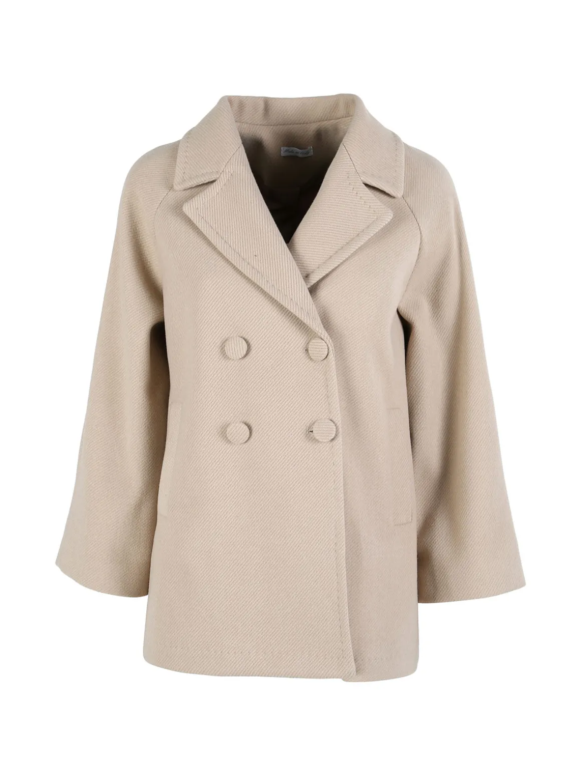 Trasparenze Cappotto corto da donna a doppiopetto con bottoni - beige