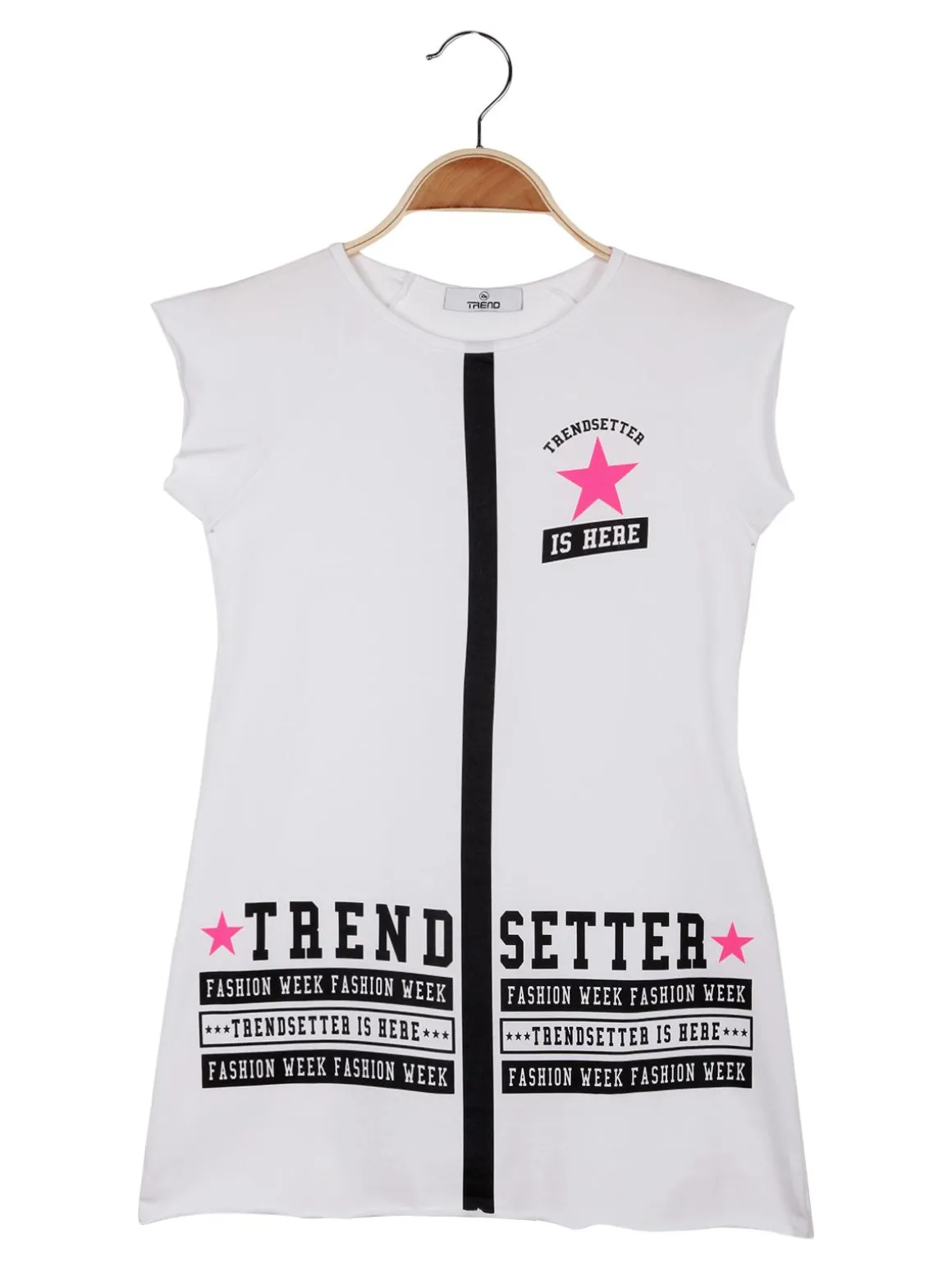 Trend 24 Vestito a maniche corte con stampa scritte