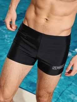 Trendy Boy Boxer parigamba uomo da mare con taschino - nero