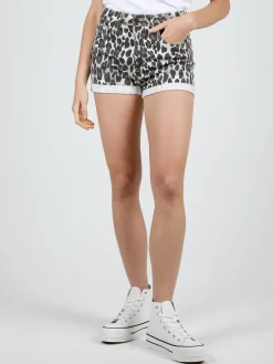Trendy.Ing Shorts donna maculati con risvolto