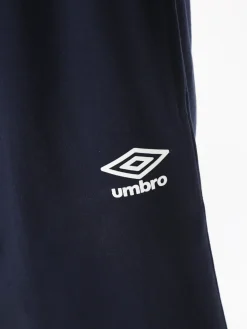 Umbro Bermuda sportivi da uomo in felpa di cotone con coulisse e logo - blu scuro