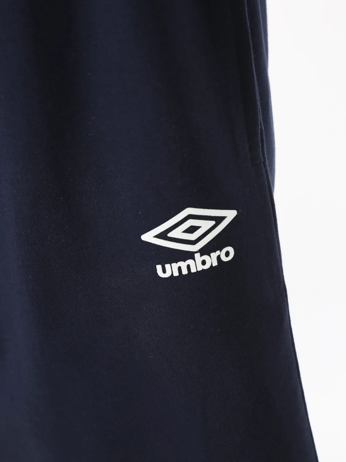 Umbro Bermuda sportivi da uomo in felpa di cotone con coulisse e logo - blu scuro