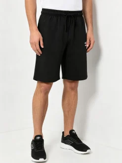 Umbro Bermuda sportivi da uomo in felpa di cotone con coulisse e logo - nero