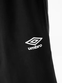 Umbro Bermuda sportivi da uomo in felpa di cotone con coulisse e logo - nero
