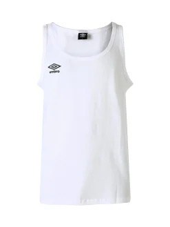 Umbro Canotta girocollo da uomo in cotone con logo - bianco
