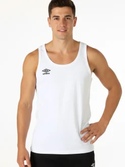 Umbro Canotta girocollo da uomo in cotone con logo - bianco