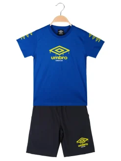 Umbro Completo corto da ragazzo in cotone con t-shirt e bermuda