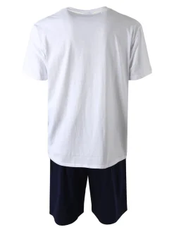 Umbro Completo corto da uomo sportivo in cotone con t-shirt e bermuda - bianco