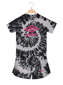 Umbro Completo corto 2 pezzi in cotone da ragazza con t-shirt e shorts