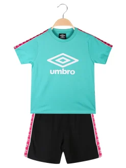 Umbro Completo corto 2 pezzi in cotone da ragazza con t-shirt e shorts