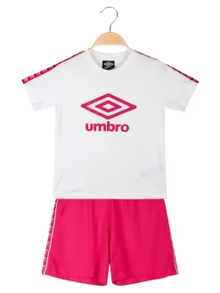 Umbro Completo corto 2 pezzi in cotone da ragazza con t-shirt e shorts
