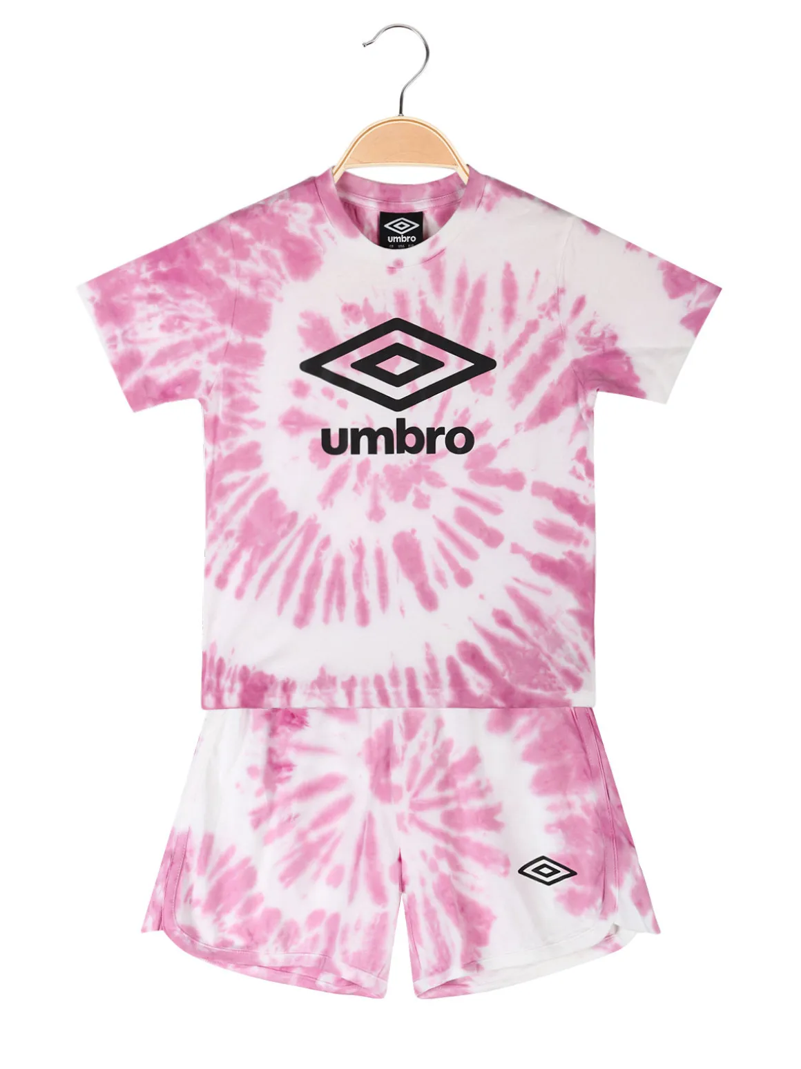 Umbro Completo corto 2 pezzi in cotone da ragazza con t-shirt e shorts