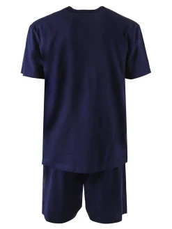 Umbro Completo corto sportivo da uomo in cotone con t-shirt e bermuda - blu scuro