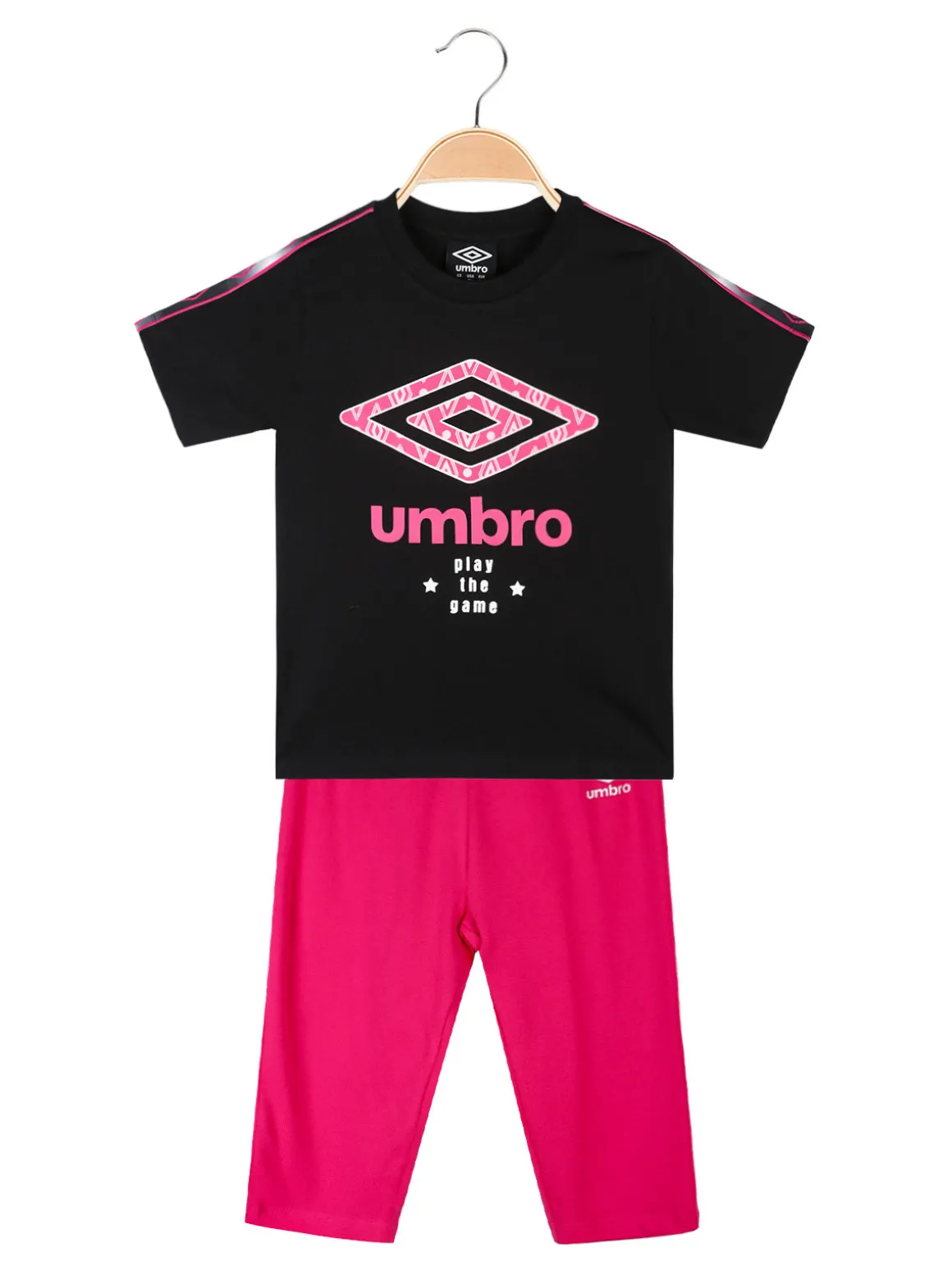 Umbro Completo 2 pezzi in cotone da ragazza con t-shirt e leggins
