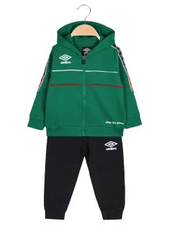 Umbro Completo tuta da neonato 2 pezzi con cappuccio e zip - verde