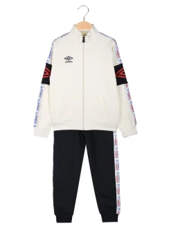 Umbro Completo tuta da ragazzo 2 pezzi con zip e interno felpato - panna