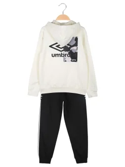 Umbro Completo tuta da ragazzo 2 pezzi con cappuccio e interno felpato - panna