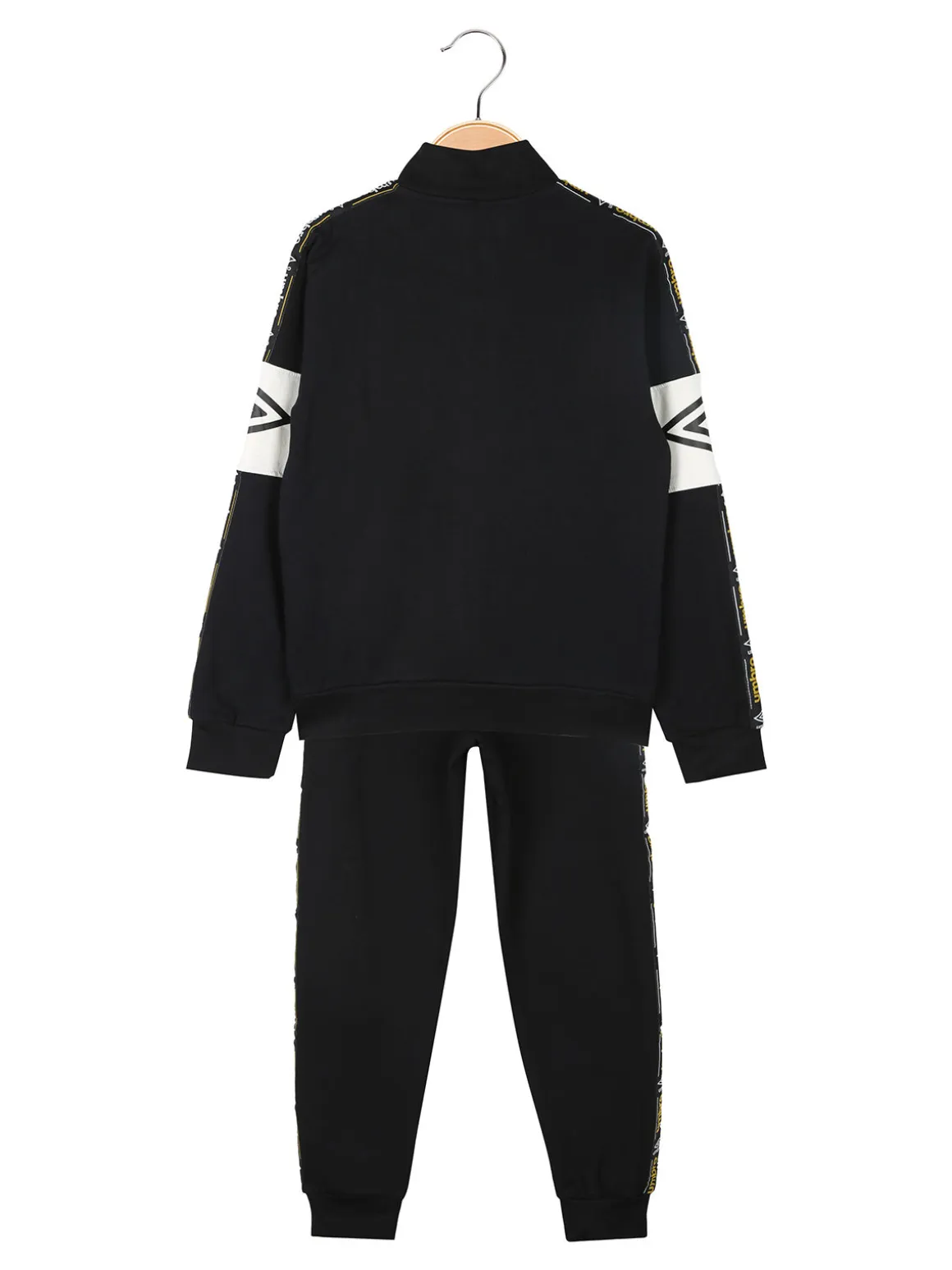 Umbro Completo tuta da ragazzo 2 pezzi con zip e interno felpato - nero