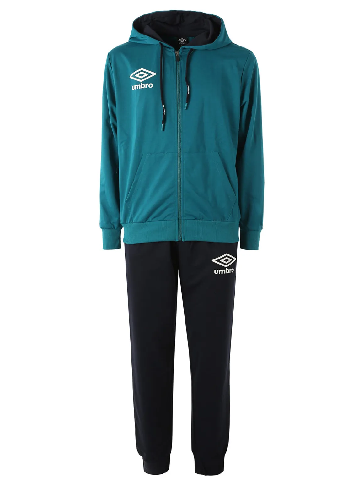 Umbro Completo tuta da uomo 2 pezzi full zip con cappuccio - verde