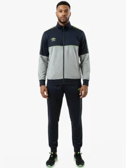 Umbro Completo tuta da uomo 2 pezzi full zip in misto cotone - blu scuro