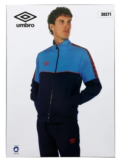 Umbro Completo tuta da uomo 2 pezzi full zip in misto cotone - blu scuro