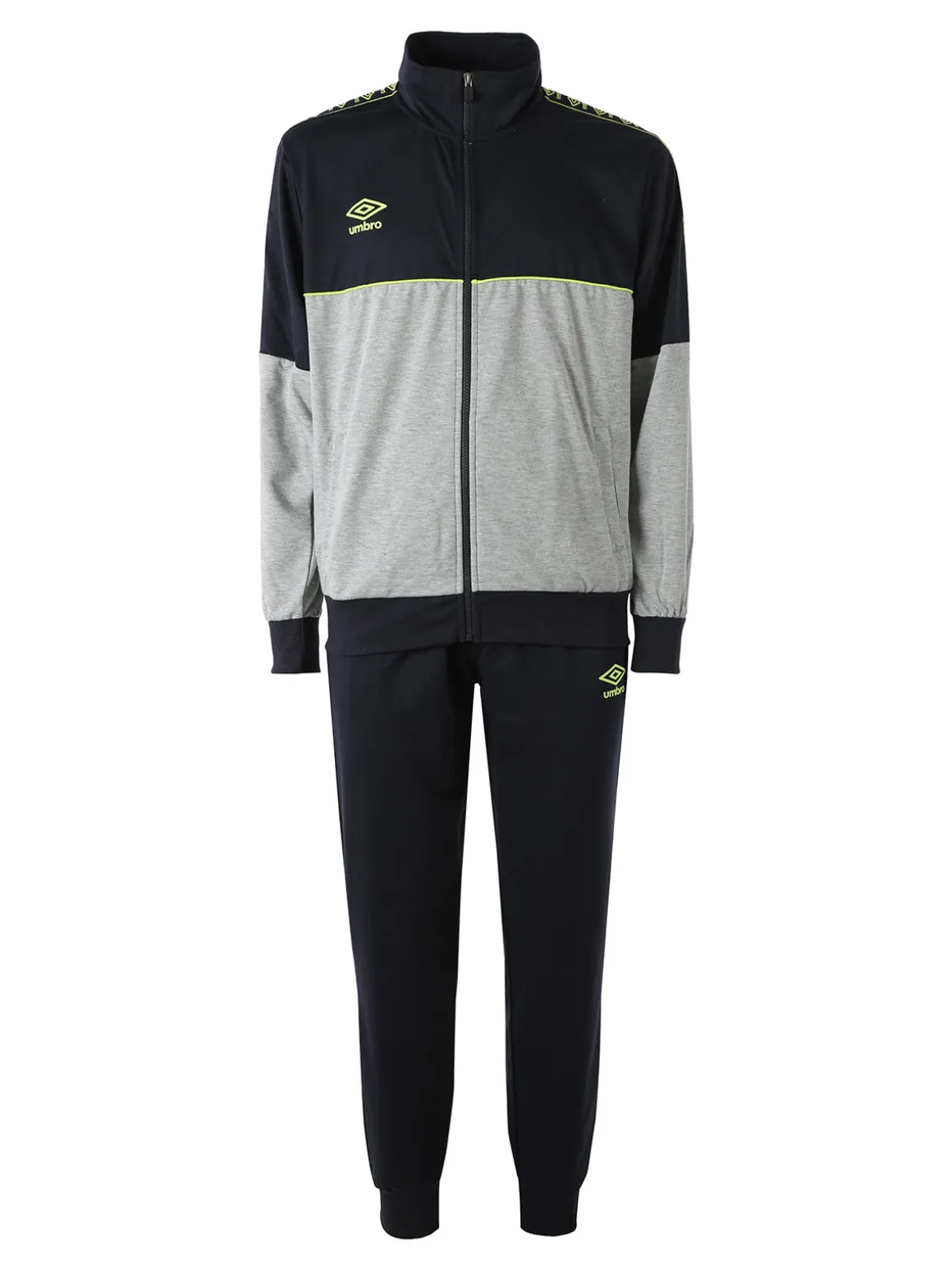 Umbro Completo tuta da uomo 2 pezzi full zip in misto cotone - blu scuro