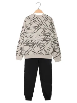 Umbro Completo tuta 2 pezzi da bambino con interno felpato - sabbia