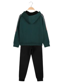 Umbro Completo tuta 2 pezzi da bambino con cappuccio e zip - verde
