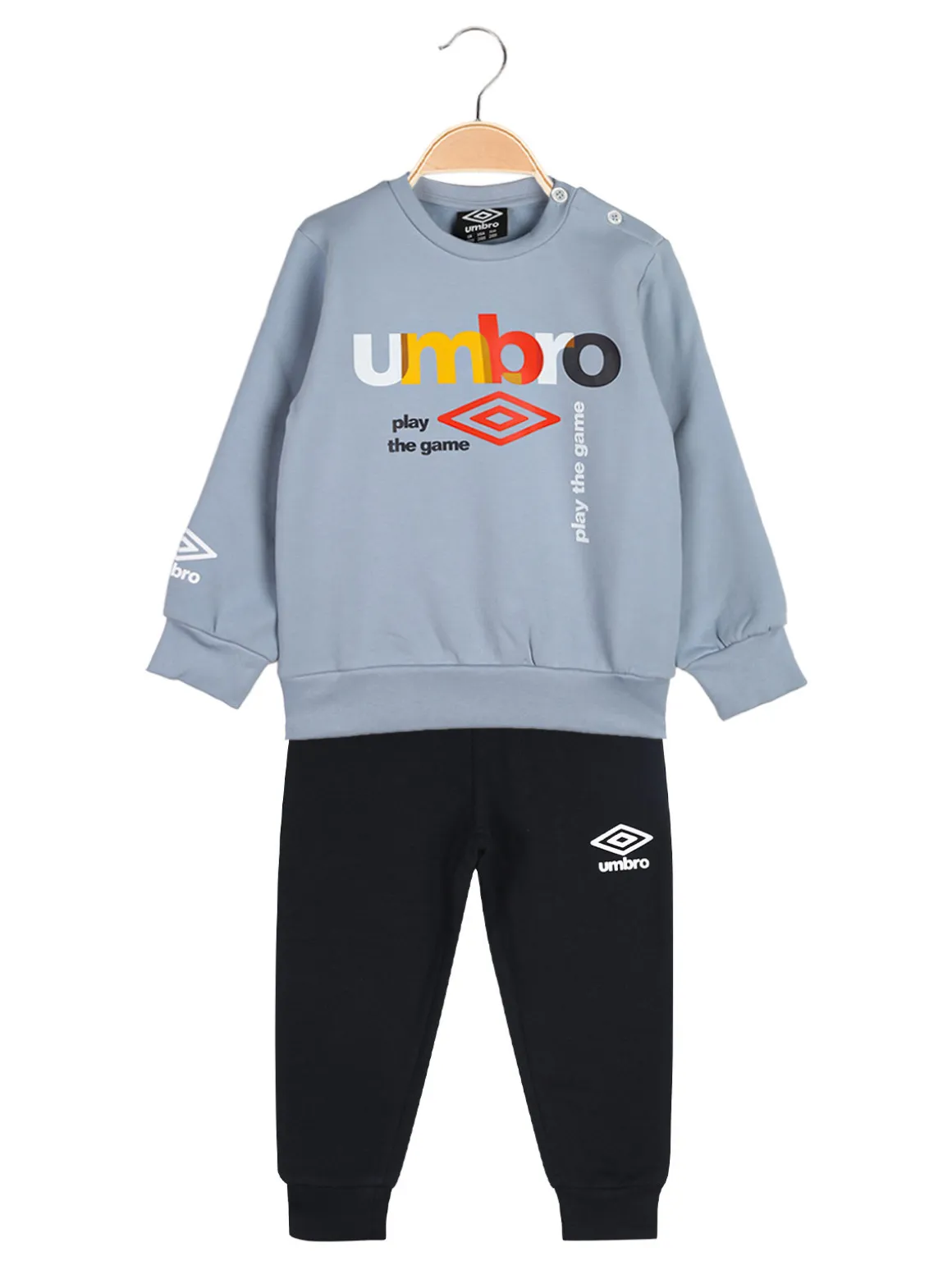 Umbro Completo tuta 2 pezzi da neonato in felpa con logo - ghiaccio