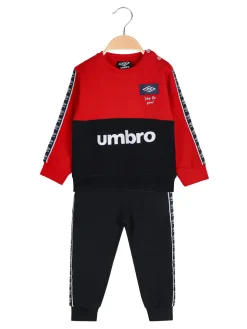 Umbro Completo tuta 2 pezzi da neonato in felpa con logo - rosso