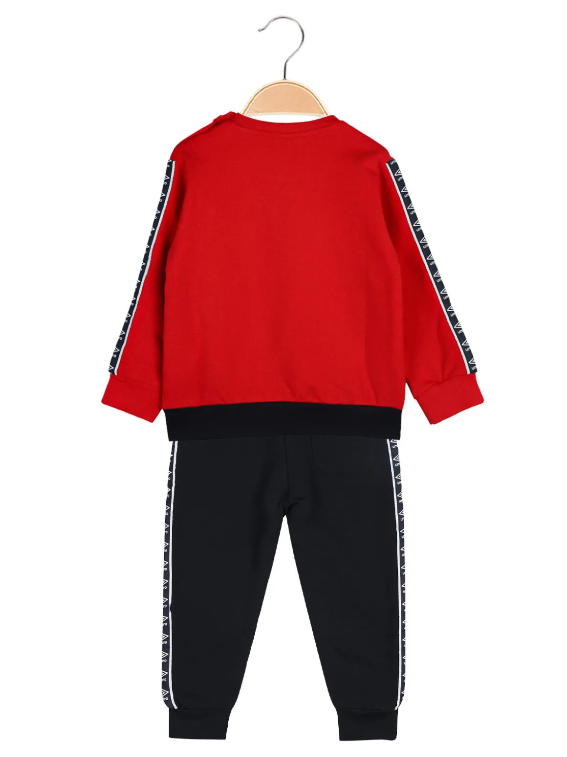 Umbro Completo tuta 2 pezzi da neonato in felpa con logo - rosso