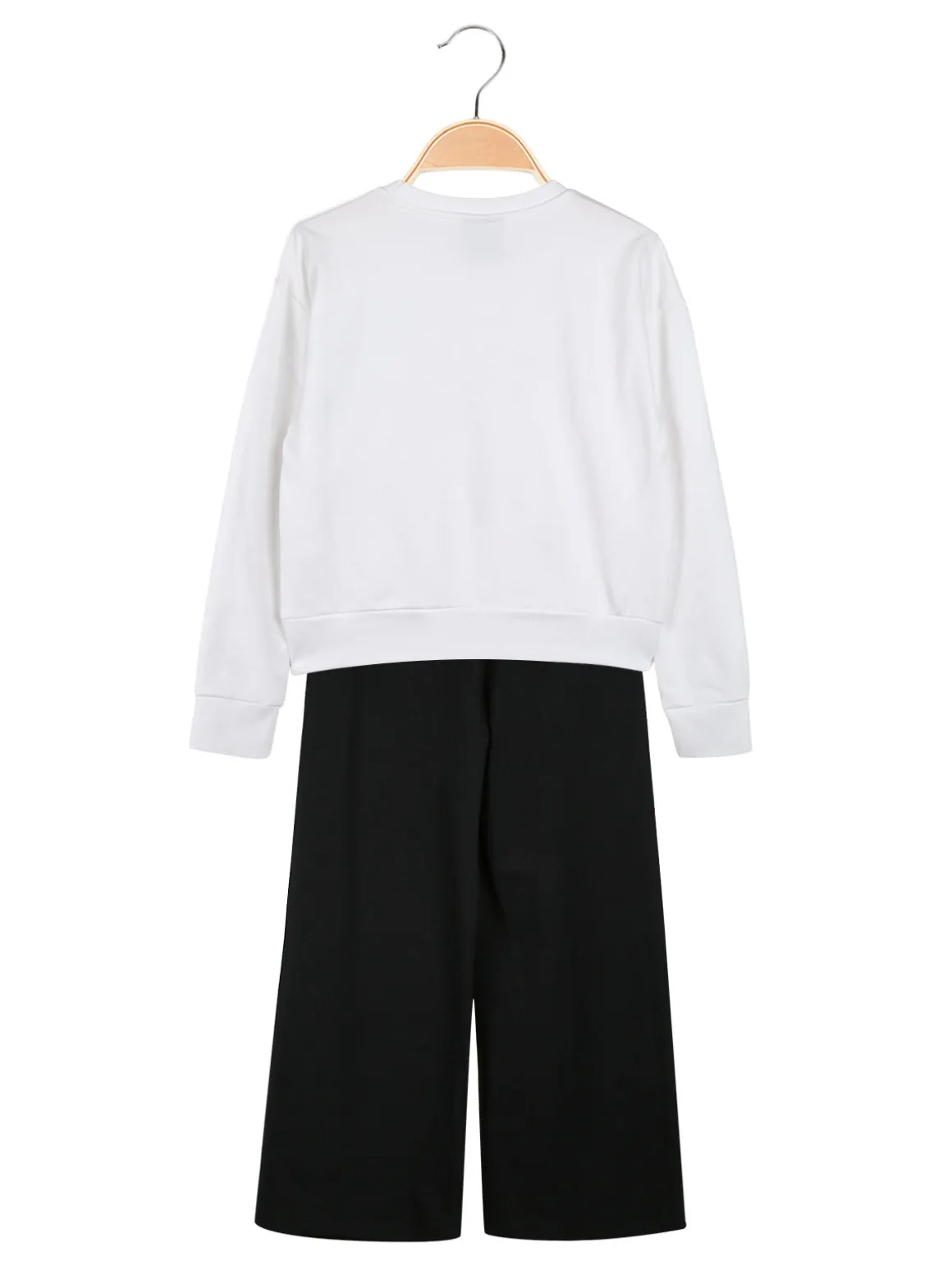 Umbro Completo tuta 2 pezzi da ragazza con felpa cropp e pantaloni a zampa - bianco