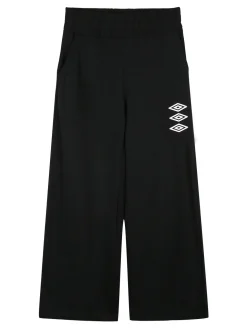 Umbro Completo tuta 2 pezzi da ragazza con felpa cropp e pantaloni a zampa - bianco