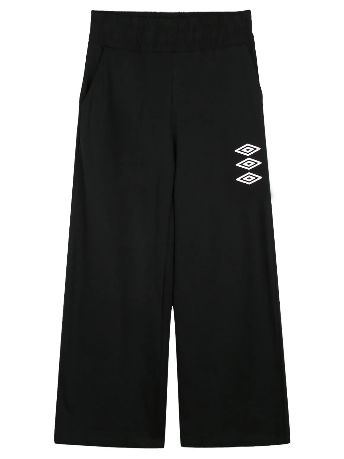 Umbro Completo tuta 2 pezzi da ragazza con felpa cropp e pantaloni a zampa - bianco
