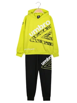 Umbro Completo tuta 2 pezzi da ragazzo in cotone con cappuccio - mela