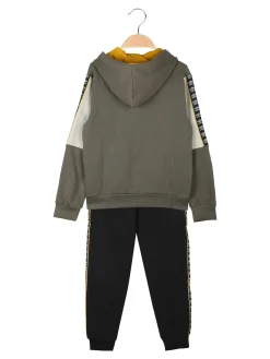 Umbro Completo tuta 2 pezzi da ragazzo con cappuccio e zip - miltiare