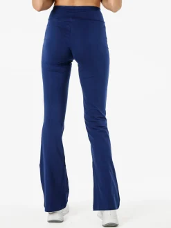 Umbro Leggings sportivi da donna in cotone elasticizzato con finale a zampa - blu