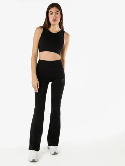 Umbro Leggings sportivi da donna in cotone elasticizzato con finale a zampa - nero